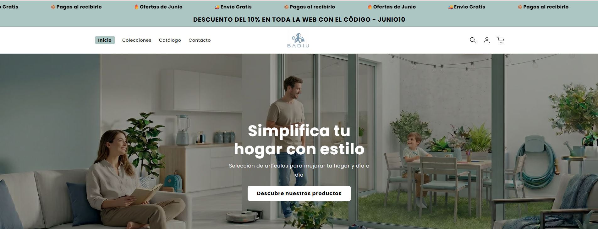 Screenshot della homepage di Badiu.es